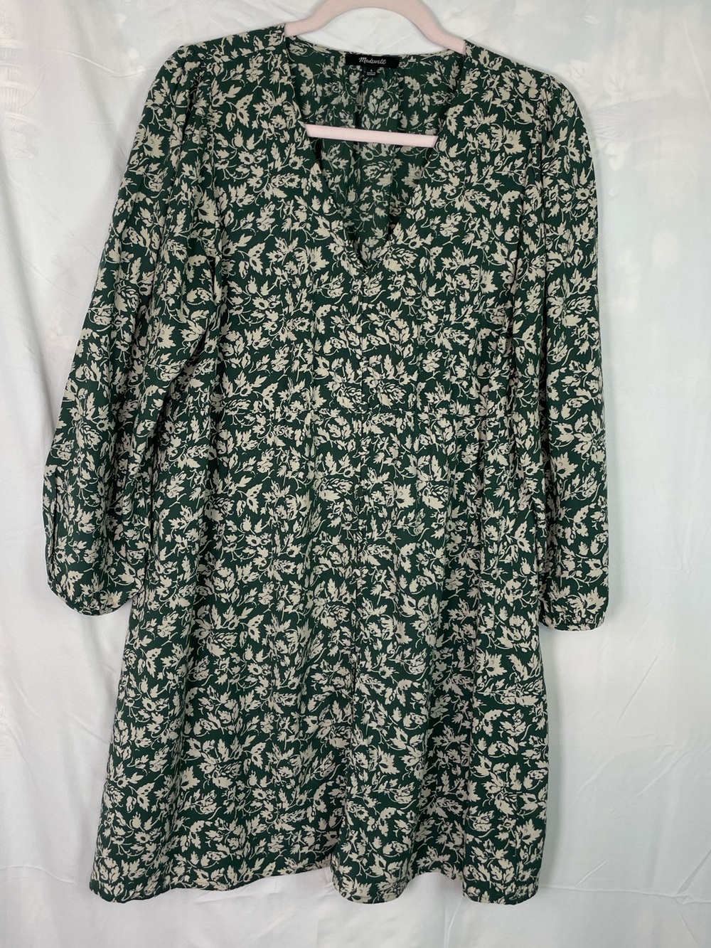 Madewell Green Floral Button-Up Minidress